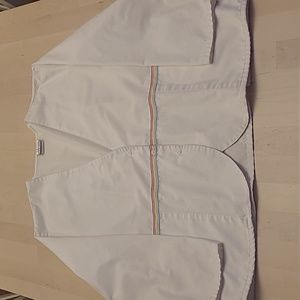 EUC VTG White Swan Nurse Jacket with Rainbow Detail and Pockets